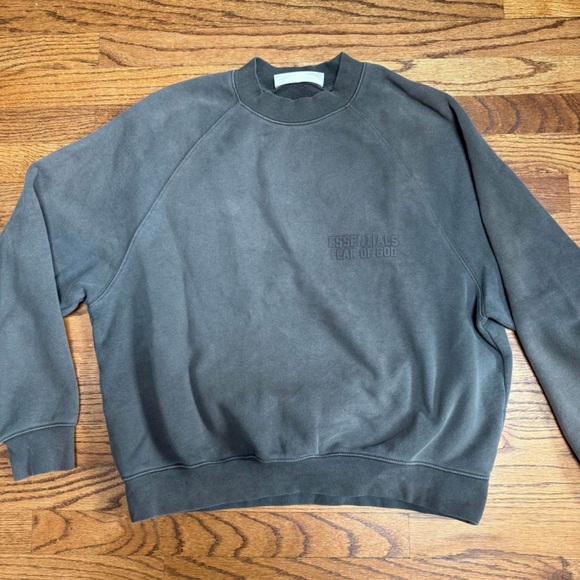 Essentials Dark Gray Crewneck Sweater - Picture 1 of 6